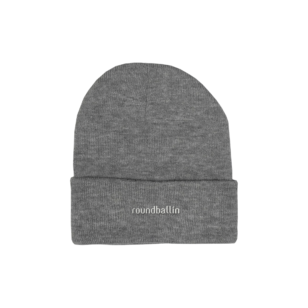 Beanie - "roundballin (icon)" Heather Grey 12" Beanie