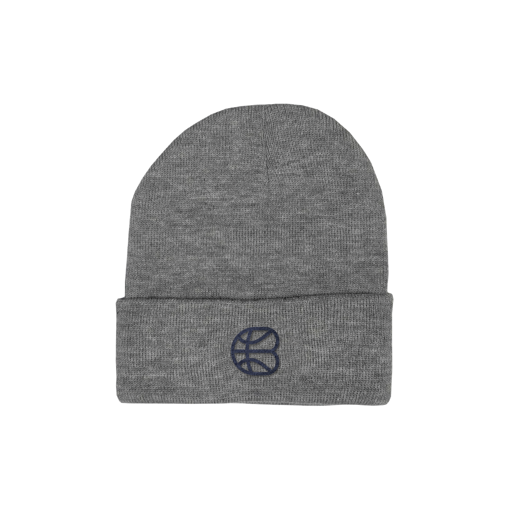 Beanie - "roundballin (icon)" Heather Grey 12" Beanie