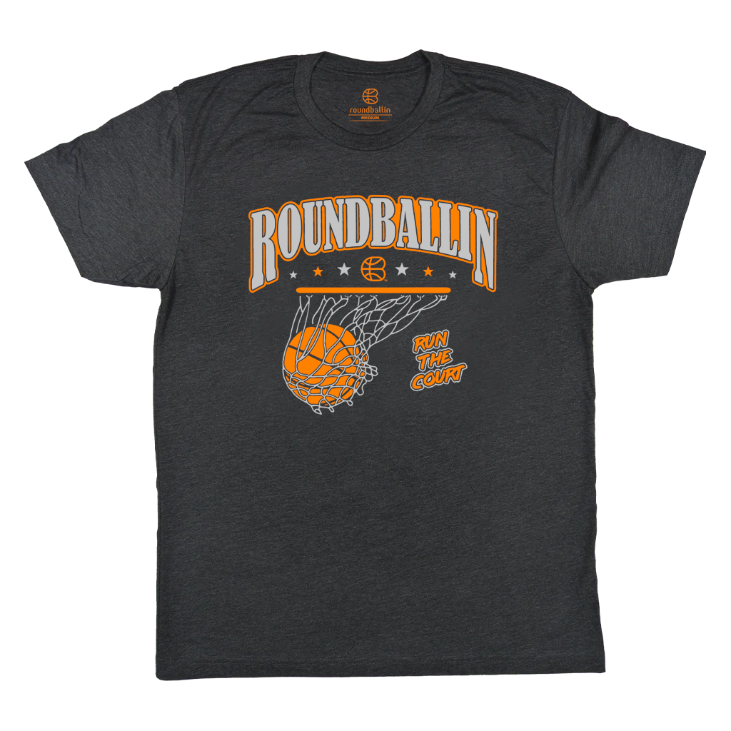 "ROUNDBALLIN (Athletic)" Heather Charcoal T-Shirt