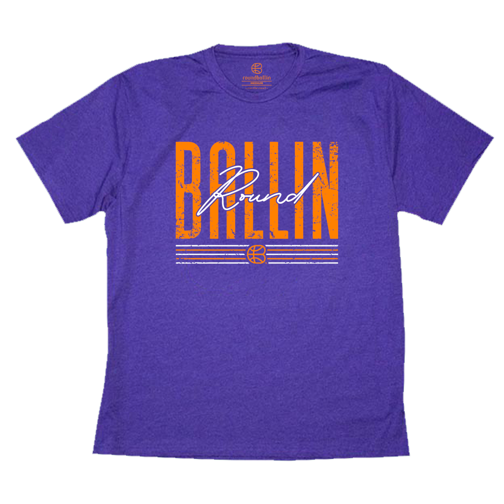 Roundballin Ballin Flow Heather Purple T Shirt