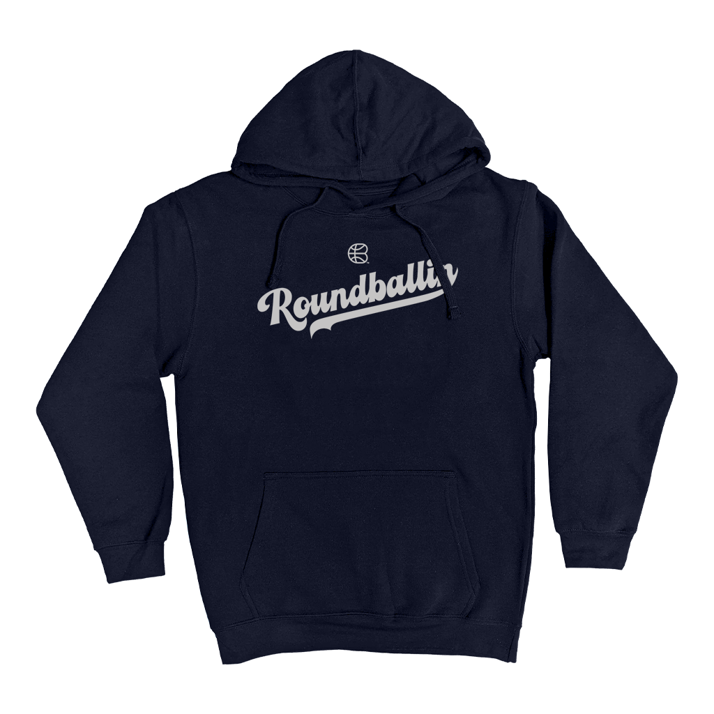 "Roundballin (Script)" Navy Elevated Hoodie