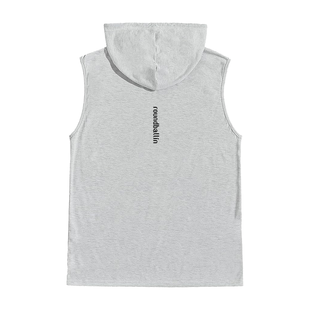 "roundballin (icon)" Heather Grey Sleeveless Hoodie Tee