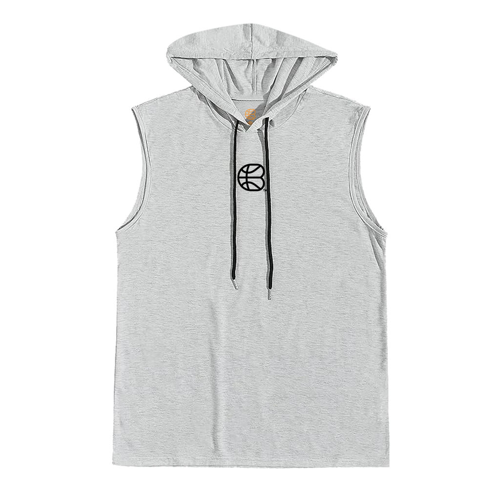 "roundballin (icon)" Heather Grey Sleeveless Hoodie Tee