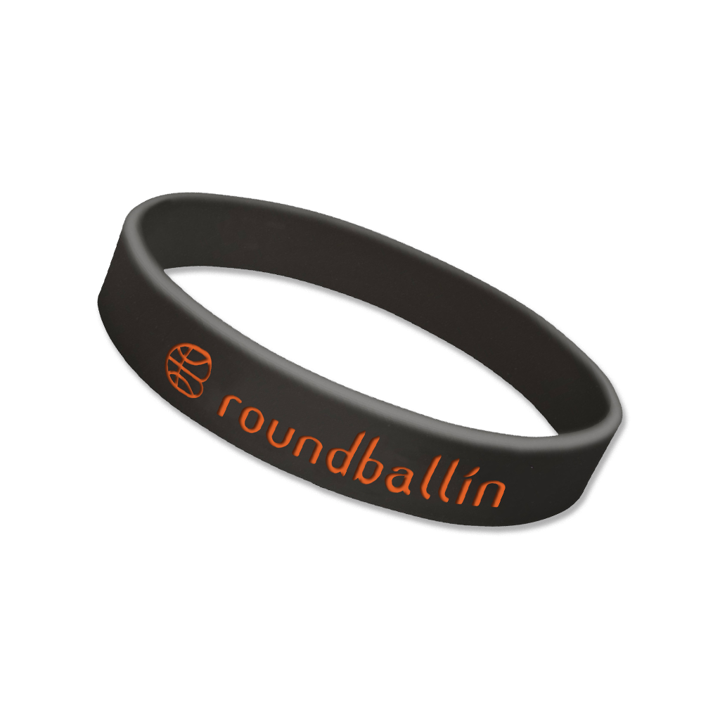 "Roundballin" Black 1/2" Debossed Ink Filled Wristband