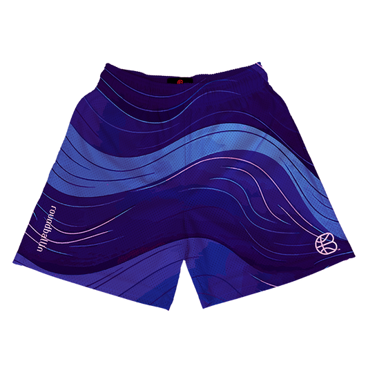 "Beach Waves" Purple Mesh Shorts
