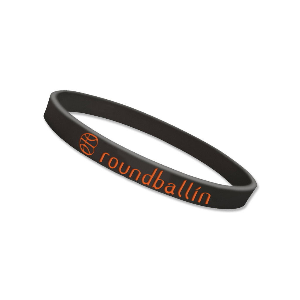"Roundballin" Black 1/4" Debossed Ink Filled Wristband