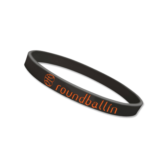 "Roundballin" Black 1/4" Debossed Ink Filled Wristband