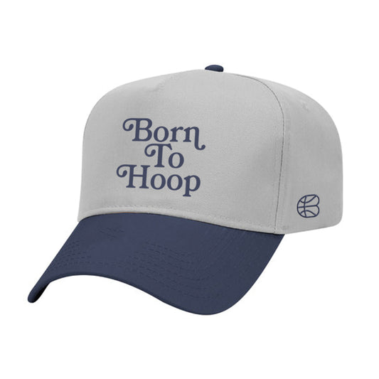 Hat - "Born To Hoop" Grey/Navy 5-Panel Mid Profile Snapback