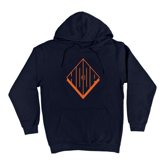 "HOOP (Rhombus)" Navy Elevated Hoodie