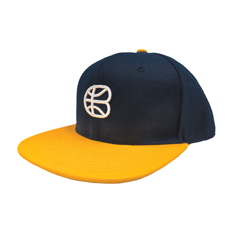 Hat - "roundballin (icon)" Navy/Golden Yellow Snapback