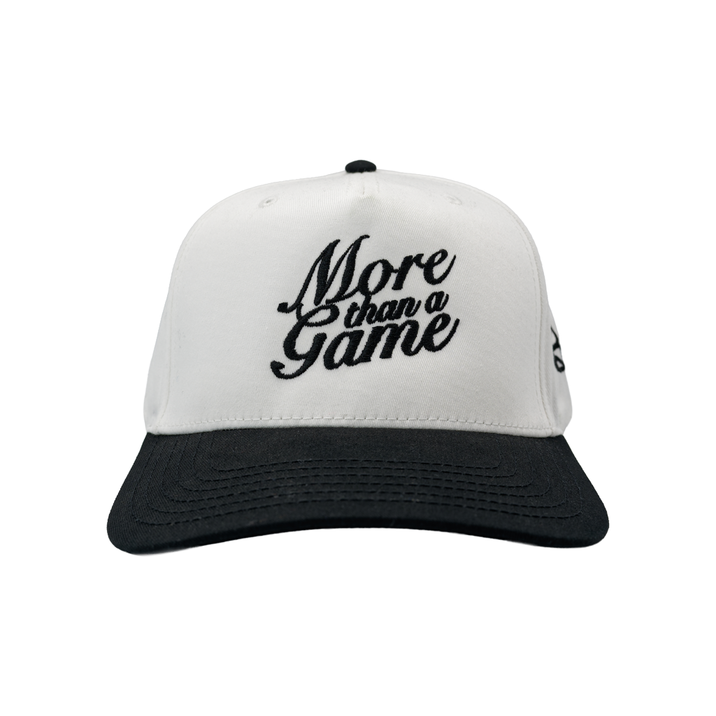 Hat - "More Than A Game" White/Black 5-Panel Mid Profile Snapback