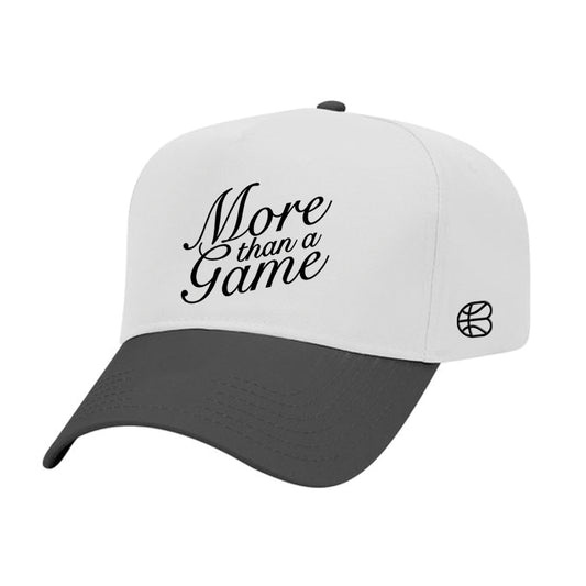 Hat - "More than a Game (Script)" White/Black 5-Panel Mid Profile Snapback