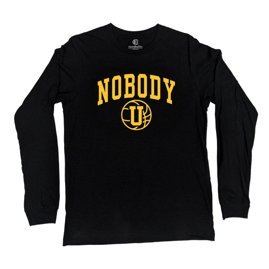 "NOBODY U" Heather Black Long Sleeve T-Shirt