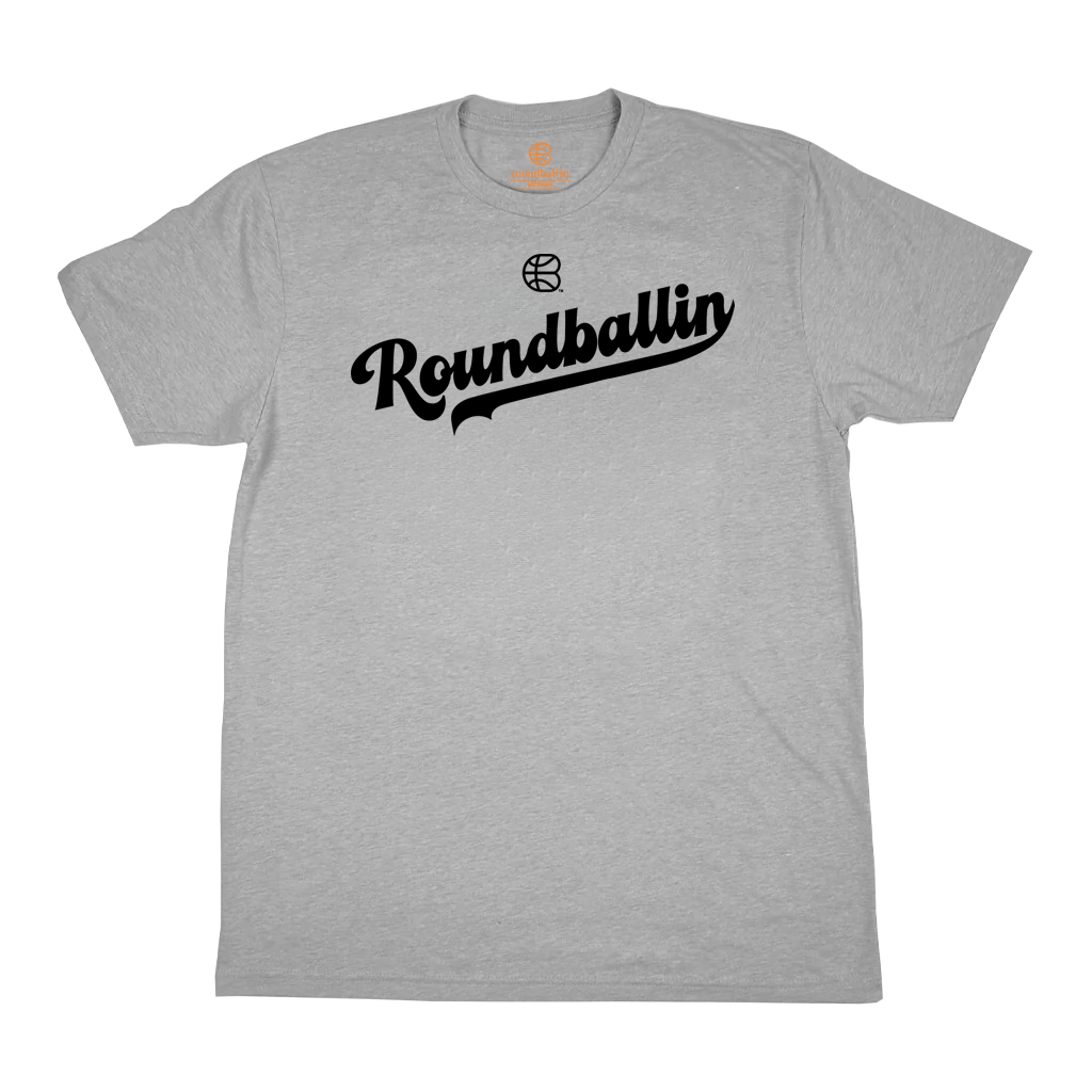 "Roundballin (Script)" Heather Silk T-Shirt