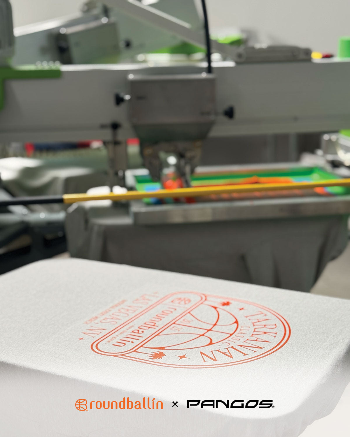 Custom Tarkanian Classic basketball apparel being screen printed for the 2025 event by Roundballin.