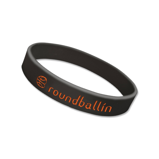 "Roundballin" Black 1/2" Debossed Ink Filled Wristband